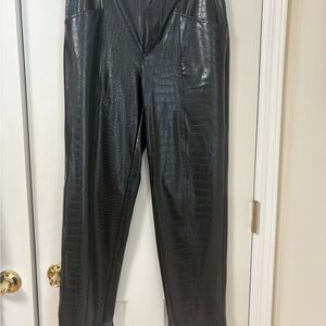 Black faux leather trousers